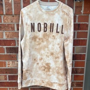 NOBULL Tan Crewneck Sweater with Tie-Dye Design